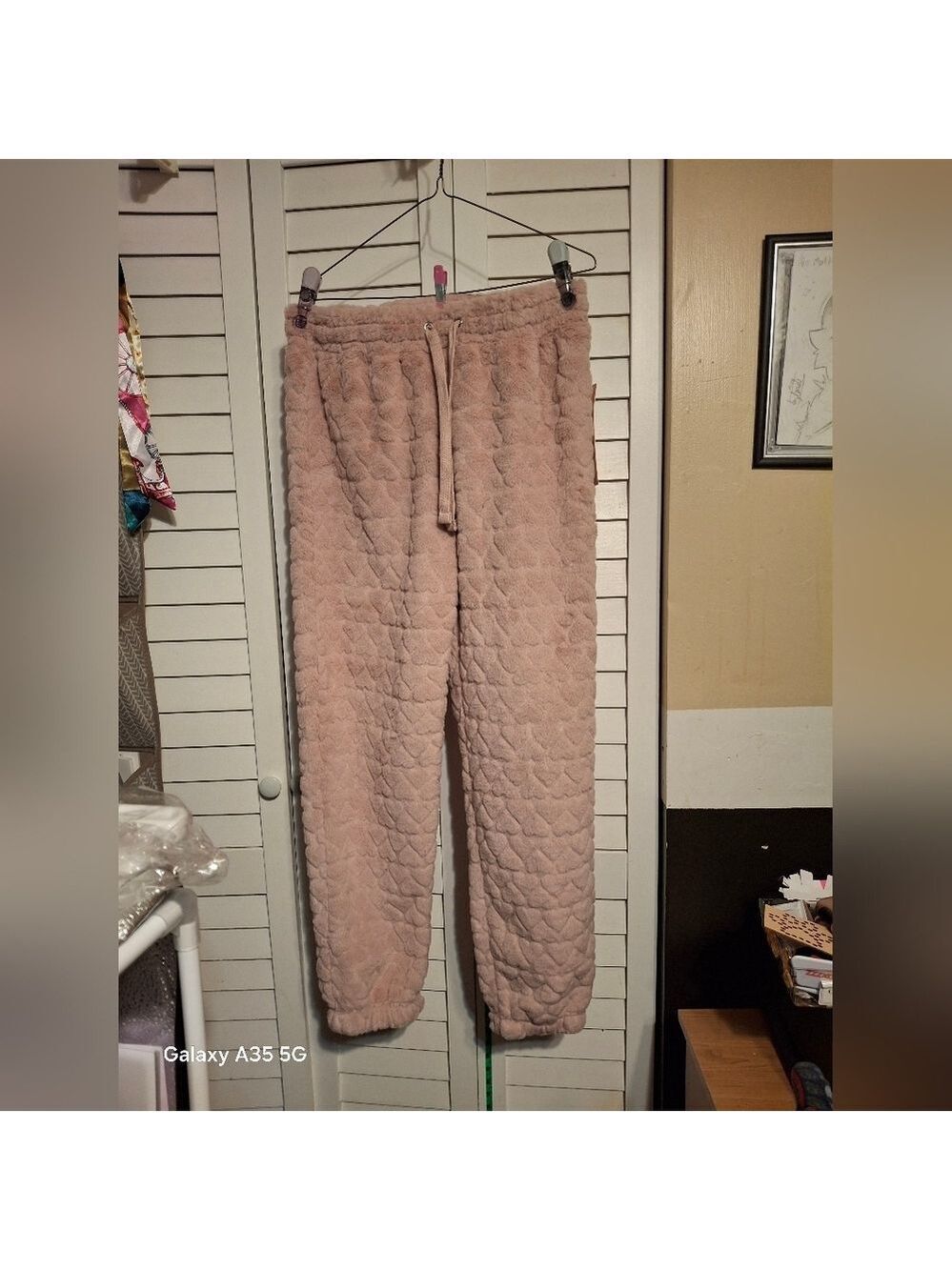 Crave Fame Pink Quilted Hearts Super Soft Pajama Pants Sz L Nwt